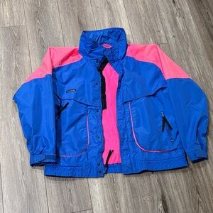 Men's Blue and Pink Windbreaker Jacket